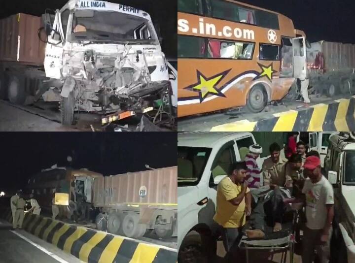 Madhya Pradesh 14 dead, 40 injured as bus collides with truck in Rewa Accident : லாரி மீது பேருந்து மோதி விபத்து..! பரிதாபமாக பறிபோன 14 உயிர்..! 40 பேர் படுகாயம்