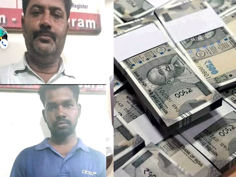 Villupuram Police seized currency notes from a teenager as shackles  intensive investigation whether hawala money. விழுப்புரம்: வாலிபரிடம் கட்டுக்கட்டாக ரூபாய் நோட்டுகள்: பறிமுதல் செய்த போலீசார்!