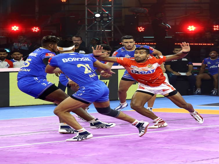 pro kabaddi league 2022 gujarat giants beat haryana steelers hs rakesh super 10 PKL 9: गुजरात जॉयंट्स ने हरियाणा स्टीलर्स को हराया, युवा रेडर ने लगाया सीजन का पांचवां सुपर 10