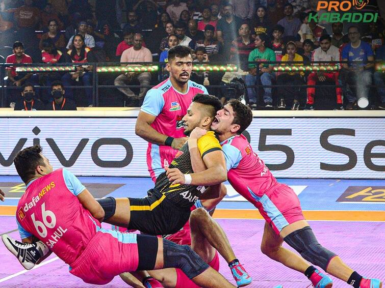 Pro Kabaddi 2022 Points Table: Updated standings on Day 14 after HAR vs GUJ PKL match PKL 9: जयपूर पिंक पँथर्सची विजयी घौडदौड सुरूच, सलग पाचवा सामना जिंकला; गुणतालिकेत मोठा बदल