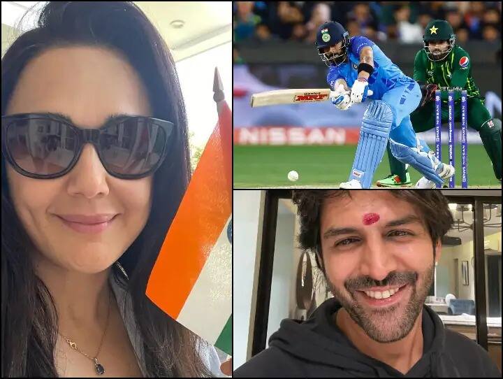 bollywood celebs reaction on india winning in ind vs pak t20 world cup match virat kohli gets appreciation Bollywood Celebs On India : 'फक्त एकच किंग विराट कोहली...', पाकिस्तानविरुद्ध भारताच्या विजयावर कार्तिक, अभिषेकसह सेलिब्रिटींचा जल्लोष