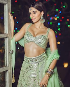 Ananya Panday In A Green Lehenga Is Diwali Mood, SEE PICS