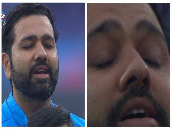 IND vs PAK T20 World Cup 2022 Team India Skipper Rohit Sharma Gets Emotional During National Anthem MCG India vs Pakistan Rohit Sharma: ஒரு காலத்தில் ஓரம்..! இன்று கேப்டனாக சிகரம்..! தேசிய கீதத்திற்கு பிறகு உணர்ச்சி பொங்கிய ரோகித்..