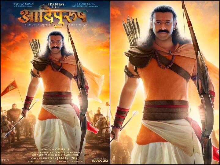 Adipurush: Prabhas as Lord Ram celebrates 'victory of good over evil Adipurush: दिवाली से पहले सामने आया 'आदिपुरुष' का नया पोस्टर, 'श्रीराम बने Prabhas के चेहरे पर दिखा मनमोहक तेज'