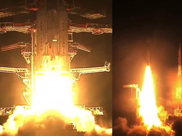 ISRO launches 36 broadband satellites in its heaviest rocket from Sriharikota LVM 3 Watch : 36 தகவல்தொடர்பு செயற்கைக்கோள்களுடன், வெற்றிகரமாக விண்ணில் பாய்ந்தது இந்தியாவின் அதிகன ராக்கெட் LVM-3