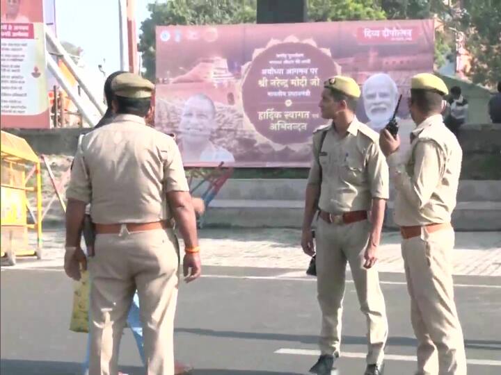Ayodhya is set to witness the sixth edition of Deepotsav celebrations, but for the first time the event will be attended by Prime Minister Narendra Modi. The streets were all geared up for the grand welcome of the duo, and the roads of Ayodhya can be seen with cut-out hoarding pictures of both, PM Modi and Chief Minister Yogi Adityanath. (Source: ANI)