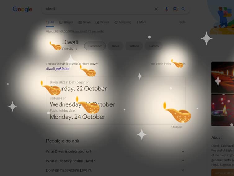 Diwali 2022: Google Celebrates Festival Of Lights With Virtual Diyas That You Can Interact With Diwali Doodle : தீபாவளி மின்னும் தீபாவளி.. கூகுளின் சுவாரஸ்ய டூடுல் : விளையாடுவது எப்படி?