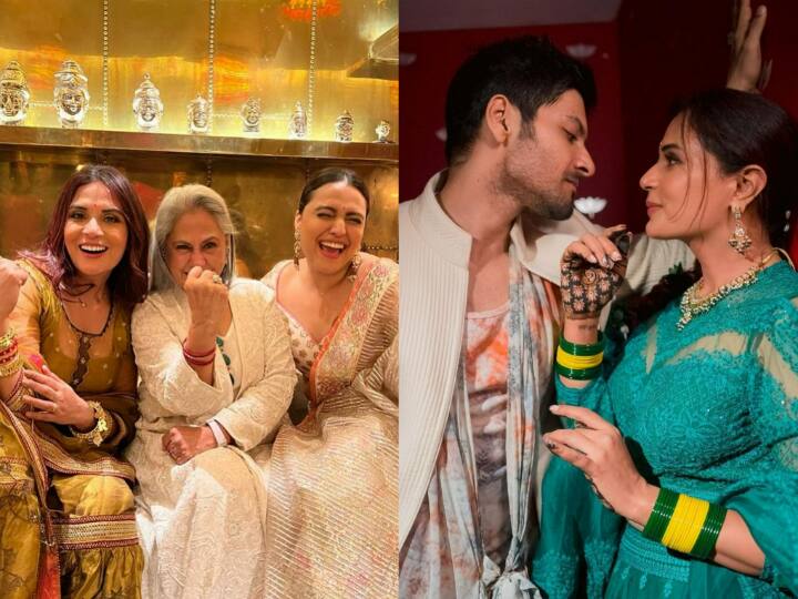 Ali Fazal Richa Chadha Diwali: शादी के बाद पहली बार अली फजल और ऋचा चड्ढा एकसाथ दिवाली पार्टी में पहुंचे. जिसकी कई तस्वीरें एक्टर ने फैन्स के साथ भी शेयर की हैं. नीचे की स्लाइड में देखें तस्वीरें....