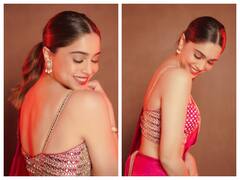 दिवाली पर लाल साड़ी पहन कातिल मुस्कान के साथ Sharvari Wagh ने कुछ इस अंदाज में फैंल को कहा- Happy Diwali