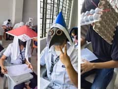 টোকাটুকি হইতে সাবধান! 'অ্যান্টি চিটিং হ্যাট'-এ অভিনব বার্তা পড়ুয়াদের