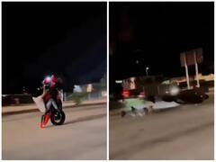 Viral Video: ਸਟੰਟ ਦੌਰਾਨ ਹਵਾ 'ਚ ਸਿੱਧੀ ਖੜ੍ਹੀ ਕੀਤੀ ਬਾਈਕ, ਸੰਤੁਲਨ ਵਿਗੜਦੇ ਹੀ ਹੋਇਆ ਹਾਦਸਾ