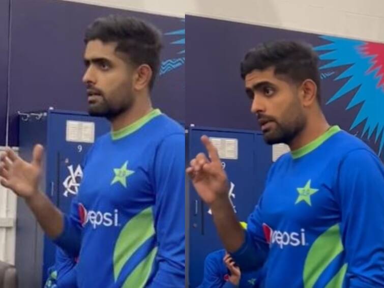 T20 World Cup Babar Azam Motivated Pakistan Team After Loss Against India - Watch video Watch video: ’ஒன்றாகவே தோற்றோம், தோல்விக்கு யாரும் காரணம் இல்லை’.. ட்ரெஸ்ஸிங் ரூமில் ஆறுதல் கூறிய பாபர்..!