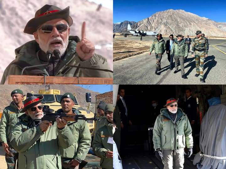 Prime Minister Narendra Modi celebrated the festival of Diwali with security force personnel in Jammu Kashmir's Kargil.