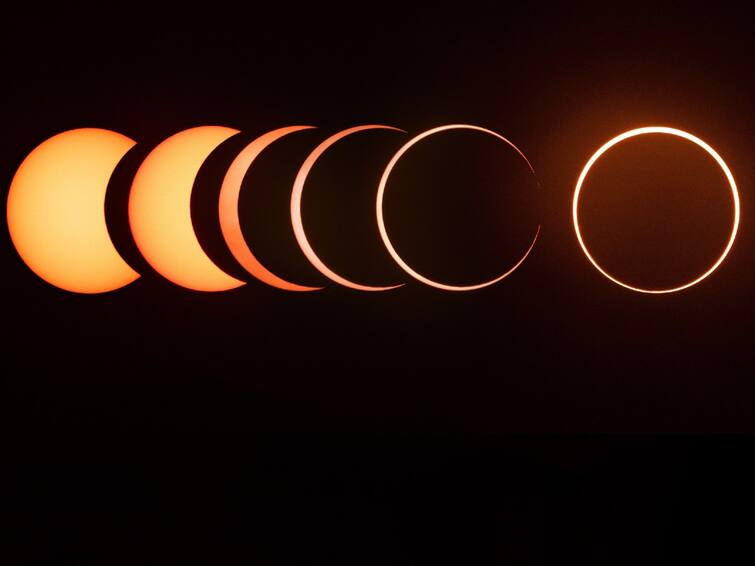 Solar Eclipse 2022 begins Eclipse now visible in India Solar Eclipse 2022 : இந்தியாவில் தொடங்கியது சூரிய கிரகணம்...! ஆர்வத்துடன் பார்க்கும் மக்கள்...