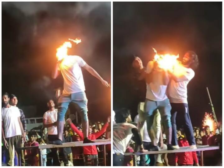 Video: आग से खेलना पड़ा शख्स को भारी, मुंह से आग बरसाते ही झुलस गया चेहरा Man face got scorched while stunt to take out fire from mouth Video: आग से खेलना पड़ा शख्स को भारी, मुंह से आग बरसाते ही झुलस गया चेहरा