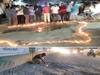 Bengaluru People Burst Crackers In Potholes To Protest Against Bad Road Conditions