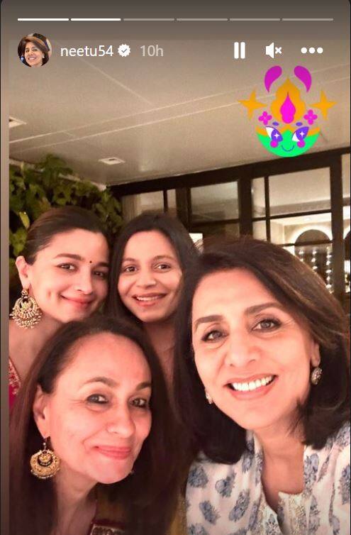 Neetu Kapoor also shared a selfie with Alia Bhatt, Soni Razdan and Shaheen Bhatt in the frame. (Image: Instagram)