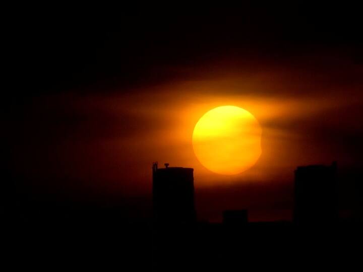 Visual of the partial solar eclipse from Bhubaneswar, Odisha (Image: Twitter/@ANI)