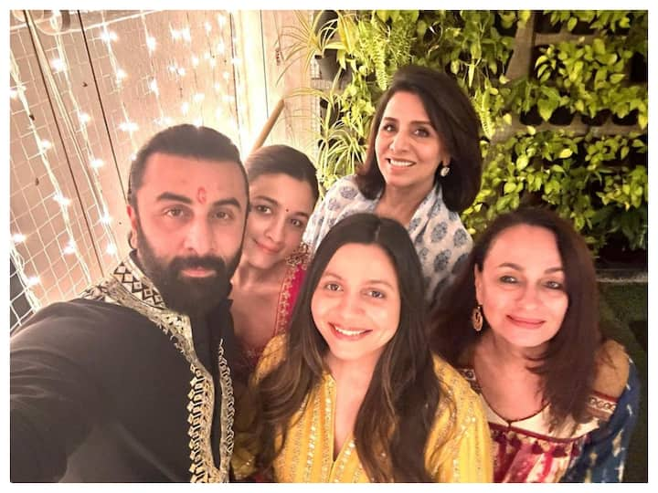 Ranbir Kapoor and Alia Bhatt celebrated their first Diwali after their wedding in April. Neetu Kapoor and Alia's mom Soni Razdan also joined them for the festivities.