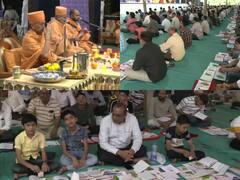 BAPS Shri Swaminarayan Mandir: गुजरात में दिवाली पर मंदिर में व्यापारियों ने की अपने बही-खाते की पूजा, देखें तस्वीरें