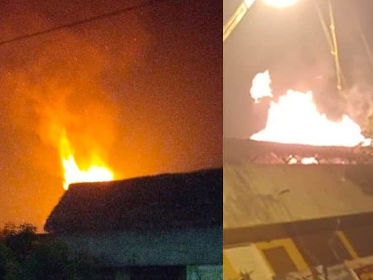 Puducherry Coaching center, two houses burnt to ashes due to firecracker spark Diwali Fire :  பறந்து போயி விழுந்த பட்டாசு தீப்பொறி..! எரிந்து சாம்பலாகிய கோச்சிங் சென்டர், வீடுகள்..! புதுவையில் அசம்பாவிதம்..