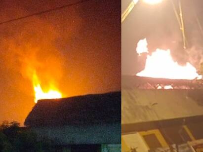Puducherry Coaching center, two houses burnt to ashes due to firecracker spark Diwali Fire :  பறந்து போயி விழுந்த பட்டாசு தீப்பொறி..! எரிந்து சாம்பலாகிய கோச்சிங் சென்டர், வீடுகள்..! புதுவையில் அசம்பாவிதம்..