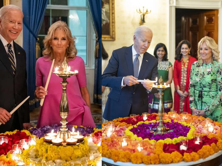 Diwali in white house : ஜோ பைடன் நிர்வாகத்தைச் சேர்ந்த இந்தியர்கள் வெள்ளை மாளிகையில் தீபாவளி கொண்டாட்டத்தின் கலக்கல் கிளிக்ஸ்!