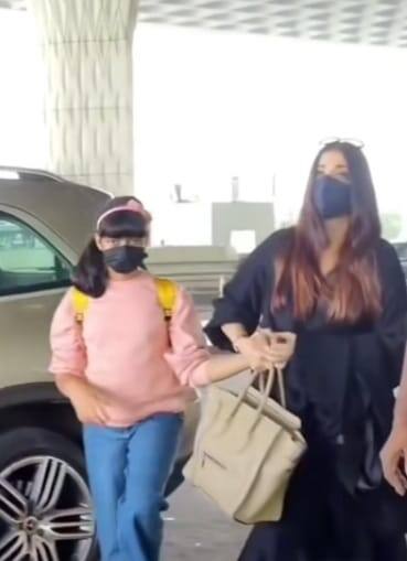 इस दौरान ऐश और आराध्या की क्यूट बॉन्डिंग भी देखने को मिली. गाड़ी से उतरने के बाद वो आराध्या का हाथ थामे हुए उसके साथ एयरपोर्ट के अंदर गई.