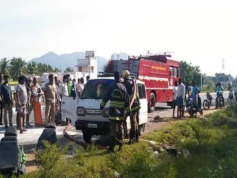 A car suddenly caught in a Fire accident Near pappireddipatti பாப்பிரெட்டிபட்டி அருகே சாலையில் சென்ற கார் திடீரென தீப்பிடித்து எரிந்து சேதம்