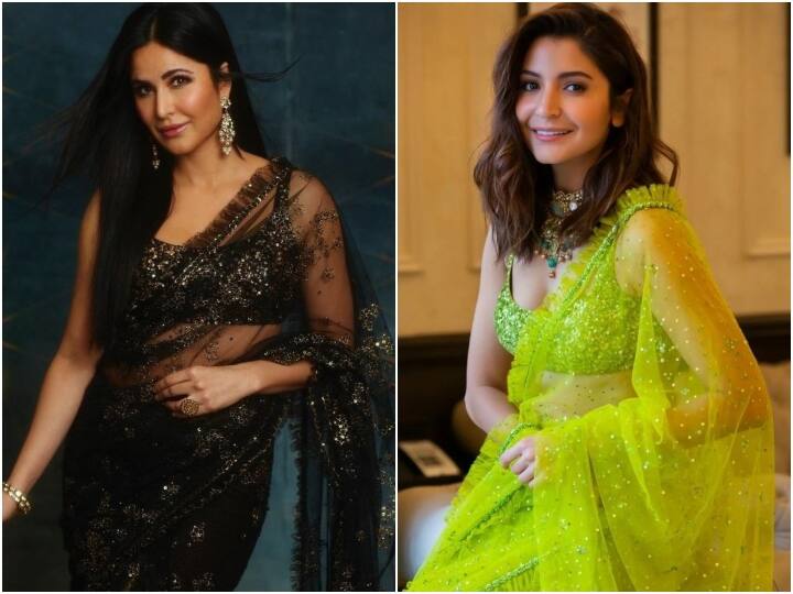Katrina Kaif and Anushka Sharma were seen in the same sari on Diwali users tweeted its  Neighbor Effect Katrina Kaif और Anushka Sharma ने दिवाली पर पहनी थी एक जैसी साड़ी! यूजर्स ने फोटोज पर यूं किया रिएक्ट