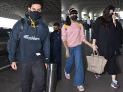In Pics: बेटी और पति Abhishek Bachchan के साथ एयरपोर्ट पर स्पॉट हुई Aishwarya Rai, ऑल ब्लैक लुक में गईं छा