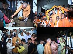 In Photos: गोवर्धन पूजा में अपने गांव पहुंचे सीएम भूपेश बघेल, गौ पूजा के साथ देखें उनके स्वागत की तस्वीरें