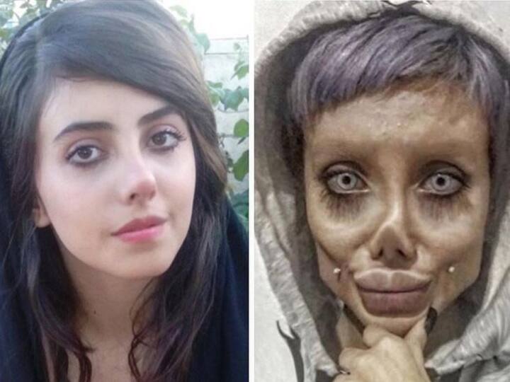 Iran Zombie Angelina Jolie Sahar Tabar Showed her Real Face After Release from Prison in Blasphemy Case Iran Angelina Jolie: ईरान की 'जोंबी एंजेलिना जोली' ने जेल से रिहा होने पर दिखाया असली चेहरा, ईशनिंदा का था आरोप