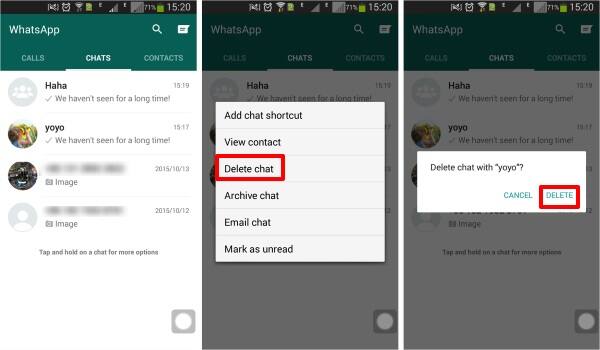 Delete chat -  કોઇપણ ચેટને પોતાના વૉટ્સએપ પરથી ડિલીટ કરવી છે, તો તેના માટે તમારે Ctrl + Alt + Backspace નો ઉપયોગ કરવો પડશે.