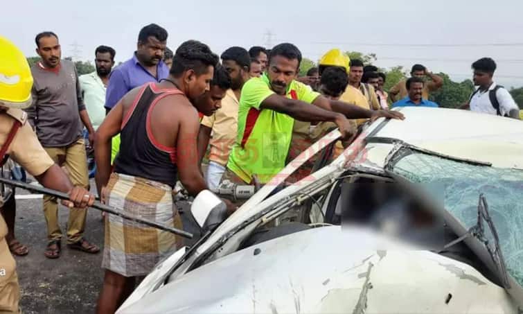 3 cars hit one another in an accident near Trichy, 4 people died TNN திருச்சி அருகே 3 கார்கள் அடுத்தடுத்து மோதி விபத்து - 4 பேர் பலியான சோகம்