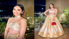 ਗੋਲਡਨ ਲਹਿੰਗੇ 'ਚ ਪਟਾਕਾ ਲੱਗੀ ਮਾਨੁਸ਼ੀ ਛਿੱਲਰ, ਬਿਊਟੀ ਕੁਈਨ ਬੇਟੀ ਲਈ ਪੈਪਰਾਜ਼ੀ ਬਣੇ ਪਾਪਾ