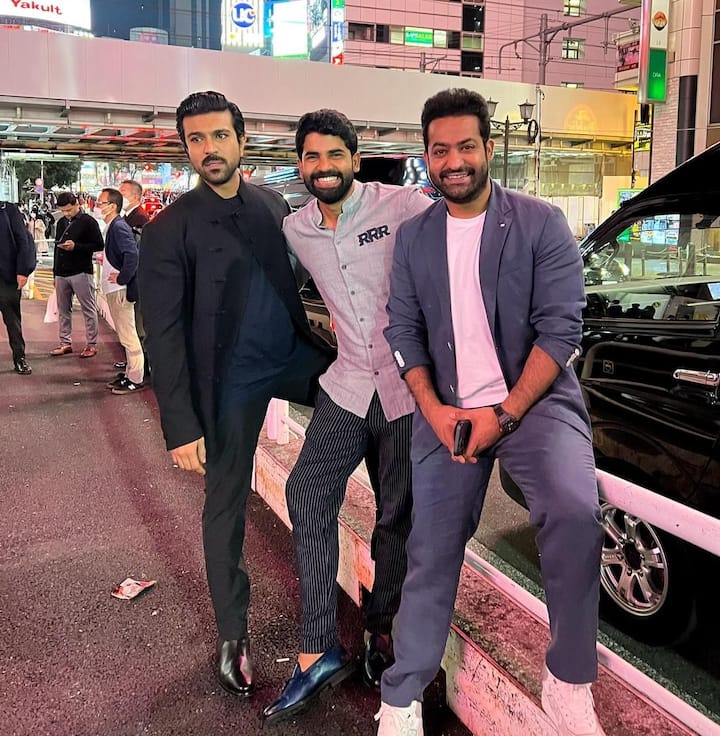 He also shared photo with SS Rajamouli's son Kartikeya and co actor, Jr NTR.  (Image: Instagram)