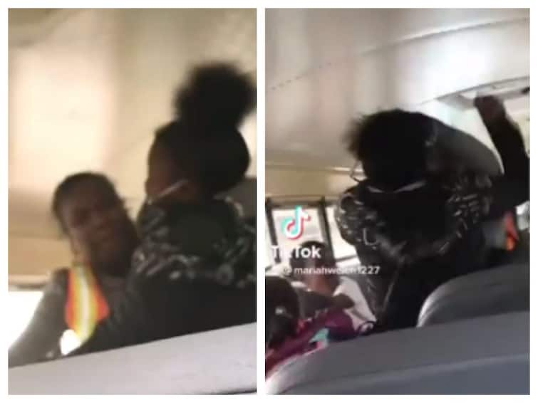 Watch Video bus driver in us fight with 12 years old  student Watch Video: 12 வயது மாணவியை பள்ளி பேருந்திலே தாக்கிய ஓட்டுநர்..! வைரலாகும் வீடியோ...