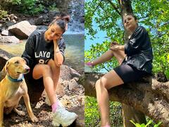 Shehnaaz Gill Pics: अपने इस क्यूट पार्टनर संग वेकेशन पर हैं शहनाज गिल, कभी झरने के पास तो कहीं पेड़ बैठी दिखीं