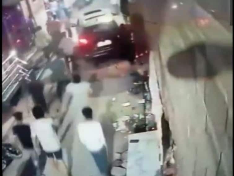 Caught On Cam: 3 Hurt As Car Ploughs Into People After Fight With Biker In Delhi's Alipur Caught On Cam: 3 Hurt As Car Ploughs Into People After Fight With Biker In Delhi's Alipur
