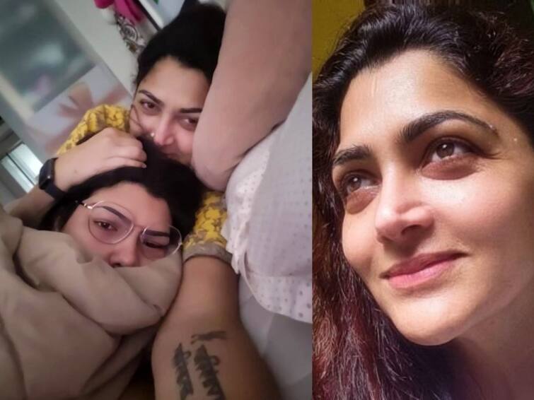 Khushbu Sundar tweets picture with her daughter in twitter winning hearts of netizens Khushbu Sundar: உலகின் மிக ஆறுதலான இடம் இது தான்.... குஷ்பு உணர்ச்சிகர ட்வீட்!