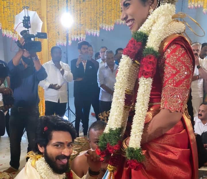 Harish Kalyan Wedding: Actors including Bindhu Madhavi and Indhuja attend the ceremony in Chennai.