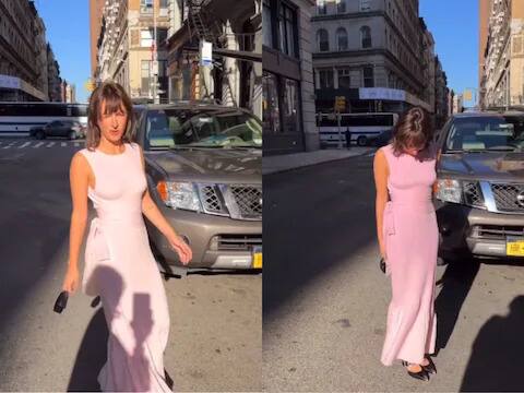 viral video woman dress colour change from white to pink in sunglight Viral Video: ਔਰਤ ਦੀ ਜਾਦੂਈ ਡਰੈੱਸ ਦੇਖ ਕੇ ਉੱਡੇ ਸਾਰਿਆਂ ਦੇ ਹੋਸ਼, ਧੂਪ 'ਚ ਹੋ ਗਈ ਚਿੱਟੇ ਤੋਂ ਗੁਲਾਬੀ! ਵਾਇਰਲ ਹੋ ਰਿਹਾ ਹੈ ਵੀਡੀਓ