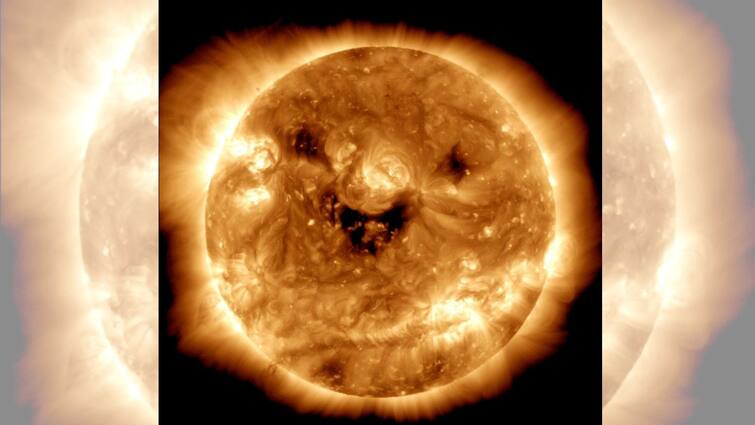 Viral News: NASA's Satellite Captures Creepy Smiley Face On Surface Of Sun After Solar Eclipse Viral News: সূর্য না কি স্মাইলি? 'হাসিমুখে'র পিছনে লুকিয়ে বিপদ!