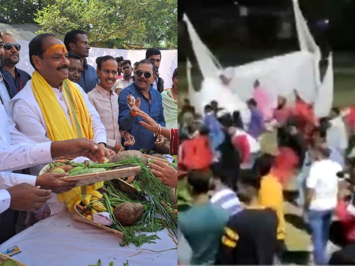 Fight between supporters of former CM Raghubar Das and MLA Saryu Rai in Jamshedpur Watch: जमशेदपुर में छठ को लेकर विवाद, पूर्व सीएम रघुबर दास और MLA सरयू राय के समर्थकों में मारपीट, फेंकीं कुर्सियां