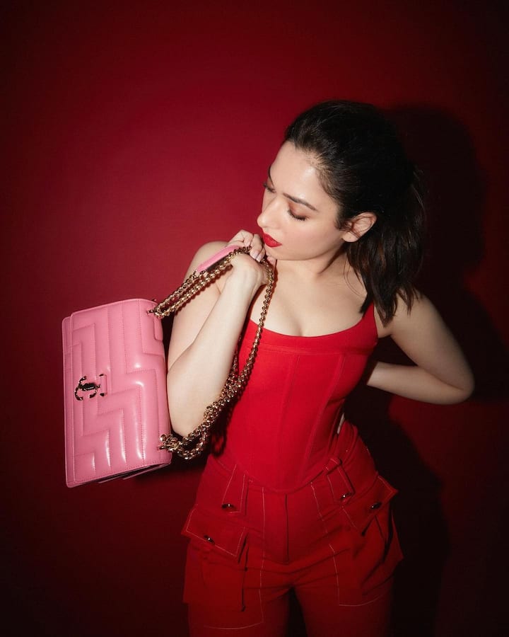 Tamannaah Bhatia posted a series of pics of herself recently in which she looked stunning in a red outfit.