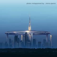 Burj Khalifa Downtown Circle : 'बुर्ज खलिफा'च्या आजूबाजूला जमिनीपासून 550 मीटर उंचीवर बांधली जाणार एक महाकाय रिंग; पाहा फोटो!