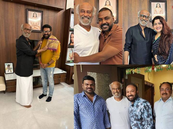 Rajinikanh with celebities:  நேற்று ராகவா லாரன்ஸ், குஷ்பு மற்றும் ரிஷப் ஷெட்டி ஆகியோர் ரஜினிகாந்த் இல்லத்திற்கு சென்று அவரை சந்தித்தனர்.