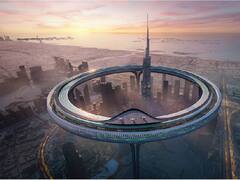Burj Khalifa Downtown Circle : 'बुर्ज खलिफा'च्या आजूबाजूला जमिनीपासून 550 मीटर उंचीवर बांधली जाणार एक महाकाय रिंग; पाहा फोटो!