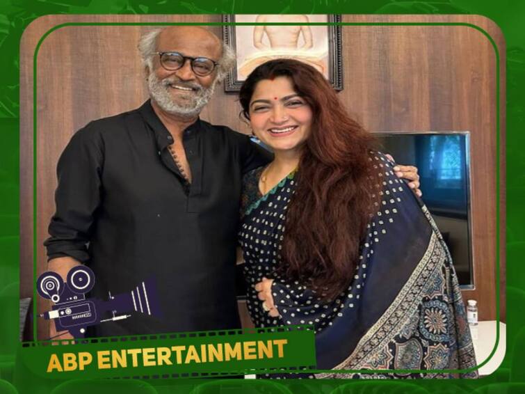 Kushboo and suoer star rajinikanth a casual meeting photo goes viral Kushboo - Rajini meeting: ‛றெக்கை கட்டி பறக்குதடி...’ சூப்பர் ஸ்டாருடன் குஷ்பூ திடீர் சந்திப்பு!